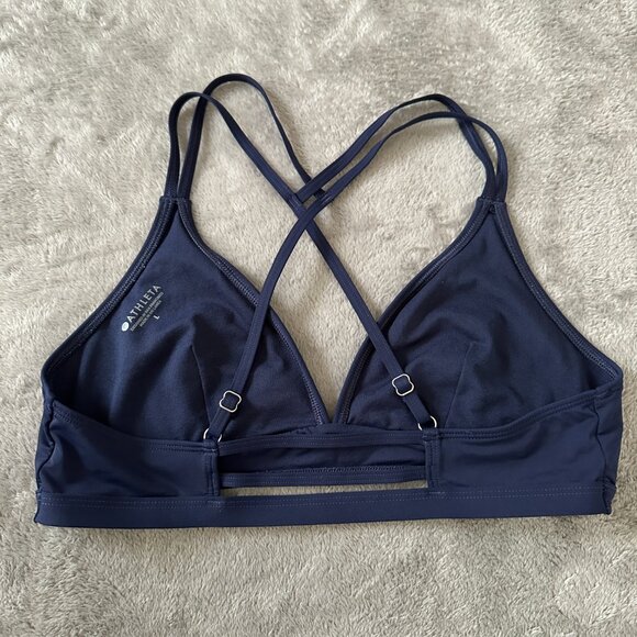 Athleta Swimsuit Two Piece Bikini Women's Medium Large M/L Navy Blue - Picture 6 of 7